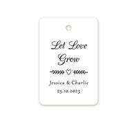 50 'Let Love Grow' Gift Tags,Personalised Wedding Favour Tags Succulent Plant Labels Baby Shower/Christening Party Favour Flower Seeds Tags,40mmx60mm Gift Wrapping - Tag 049 (004)
