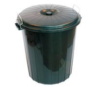50 Liter Capacity Plastic Side Clip On Locked Black Bin & lid - Home, Office, Kitchen, School's, Outdoor and Indoor Usage