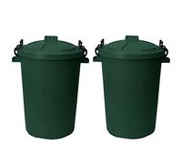 ( ) 50 Litre Clip Lock Storage Bin Large Dust Storage Food Grade Heavy Duty Plastic Kitchen & Waste Rubbish Garden Compost Animal Feeding Bin - Made in UK. (Dark Green, Dark Green)