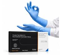50 Long Cuff Nitrile Gloves XL Blue Disposable Heavy Duty Powder Free | Latex free, extended sleeve covers wrist and forearm, textured grip, tear resistant, for industrial, cleaning and care use