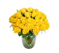 50 Long Stemmed Yellow Roses - Fresh Yellow Roses, 50 Yellow Roses, Yellow Roses Bouquet, Yellow Roses by Post, Buy Yellow Roses Delivered, Yellow Roses, Send Yellow Roses, Order Yellow Roses