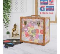 50 LP Record Storage Carry Case - Retro