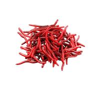 50 Lure Red Bait Worms Plastic Fishing Fake Simulation Artificial Imitation Tackle