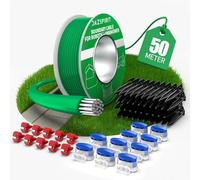 50 m Boundary Cable Robotic Lawnmower + 50 Pegs + 10 Cable Connectors + 10 Connection Clamps, Lawn Mower Cable Accessory Set, Compatible with Gardena Bosch Husqvarna Worx Honda Robomow etc