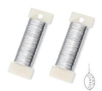 50 m Jewellery Wire 0.35 mm Silver Wire for Jewellery Making Craft Diy Jewelry Crochet Soft Florist for Flower Arrangements Wedding Garland Bouquets(2 pcs)