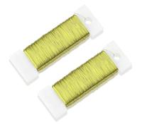 50 m Jewellery Wire Pack of 2, 0.35 mm Craft Wire for Jewellery Making DIY Jewelry Crochet Wire Soft Florist Wire for Christmas Wreaths Floral Flower Arrangements Wedding Garland Bouquets (Gold)
