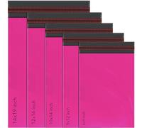 50 Mixed Hot Pink Parcel Bags, Postage Bags, Mailing Bags 5 Sizes 10 Each Poly Postal Bags Self Seal iSOUL Small to Large Mailing Bags Packaging Assorted Mailers Posting Shipping Post Bags