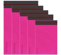 50 Mixed Hot Pink Parcel Bags, Postage Bags, Mailing Bags 5 Sizes 10 Each Poly Postal Bags Self Seal iSOUL Small to Large Mailing Bags Packaging Assorted Mailers Posting Shipping Post Bags