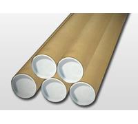 50 Manilla (Brown) A1 (640mm x 50mm) Cardboard Postal Tubes + End Caps