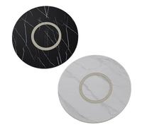 50" Marble White Wooden Lazy Susan - Large Rotating Serving Tray for Dining Table Silent Turntable for Spices & Food Delivery 120 cm Diameter