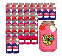 50 Mason Jar Valentine Cards - Mason Jar Shaped Valentine's Day Candy Cards, Funny Party Gifts for and Girls in the Classroom, Sweets Not Included