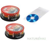 50 MAXELL CD CD-R 80 MINS XL-II DIGITAL AUDIO BLANK MUSIC DISCS + 50 CD Sleeves