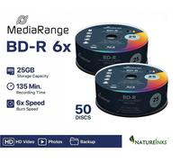 25 Mediarange Blu Ray 6x Inkjet Printable Blank discs BDR BD-R 25GB MR515 HTL