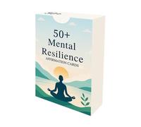50+ Mental Resilience Affirmation Card Tabletop Game Building Affirmation Cards For Mental Strength Positive Mindset (White, 9cm)