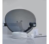 (50 Meter Kit, White) Viewi Freesat HDR Satellite Dish DIY Self Installation Kit, Latest Dish with Quad LNB, Twin Coax Cable all necessary Brackets,Bolts & SATELLITE FINDER