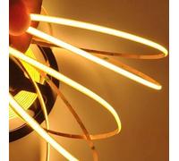 50 Meter LED Strip Drum - 4mm Thin COB Seamless 24V IP20 - Dimmable for DIY/Professional Installations - 5.5W per Metre Dotless Ultra-Slim Flexible Light Tape (Warm White)
