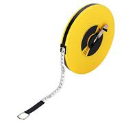 50 Meters Double Sided Measure Tape with Hand Crank, Inch & Metric Print, Open Reel Fiberglass Measuring Tape
