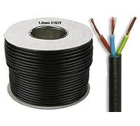 50 Meters Drum/Reel of Black Flex 3183Y 1.5mm 15 Amp 3 Core Flexible Black Cable
