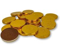 50 Milk Chocolate Gold Coins Christmas Party Bag Chocolate Sweets | Ideal Present | Everyday Occasion | Belgian Chocolate Gift