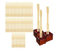 50 Mini Bamboo Cocktail Forks, Wooden Canape Sticks, Picks for Parties, Cupcakes, Fruit Skewers, BBQ Sticks - 15cm, 25cm, 30cm