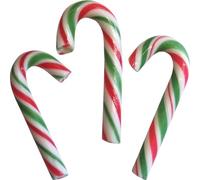 50 Mini Candy Canes Christmas Sweets (Mint Flavoured) - Red, White and Green Stripes