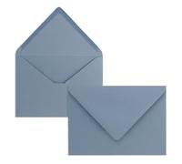 50 Mini Envelopes - Grey Blue (Blue) - 5.2 x 7.6 cm - Miniature envelopes with wet glue for flower greetings, greeting cards, tags & money gifts -