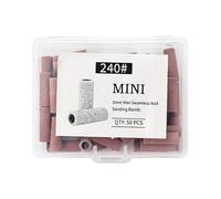 50 Mini Seamless Nail Sanding Bands, Fine Grit Nail Drill Bits For Manicure, Portable Ñail File Sanding Rings For Natural & Gel (0.45x1.3cm)