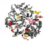 50 Miniature Sitting People Figures, 1:32 Scale Mixed Painted Plastic Models For Model Railroads Trains Architectural Dioramas Scenery Decorations