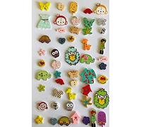 50 Mixed Colourful Novelty Cartoon Wooden Buttons for Crafts, Knitting, Sewing, Embellishments by Beads'n'Bits