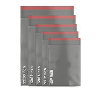 50 Mixed Grey Mailing Bags - Assorted 5 Sizes Self Seal Strong Poly Mailers Plastic Polythene Envelopes Durable Postal Bag Postage Pouch Packaging Small Medium Large Sizes Shipping Parcels