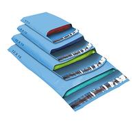 50 Mixed Size Blue Mailing Bags, Self Seal Strong Waterproof Poly Plastic Envelopes for Parcels, Packaging, Small, Medium, Large Mail, Shipping Courier Delivery Bags 4Sizes, Blue