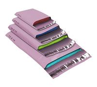 50 Mixed Size Pink Mailing Bags, Self Seal Strong Waterproof Poly Plastic Envelopes for Parcels, Packaging, Small, Medium, Large Mail, Shipping Courier Delivery Bags 4Sizes, Baby Pink