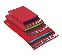 50 Mixed Size Red Mailing Bags, Red 3 Sizes Self Seal Strong Waterproof Poly Plastic Envelopes for Parcels, Packaging, Small, Medium, Large Mail, Shipping Courier Delivery Bags