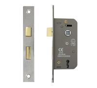 Fire Rated Nickel Plated 3 Lever Sashlock 50 mm CE Rated