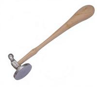 50 MM Bow and Flat Face Chasing Hammer, Jewellery Hobby Crafts Repousse Silversmith Tool with Wooden Handle