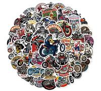 50 Motorcycle Stickers, Waterproof Sticky Design Graffiti Stickers, Laptop Scrapbook Skateboard Water Bottle Computer Sticker, Motorbike Packs PVC Vintgage Stickers for Teens Kids Adults