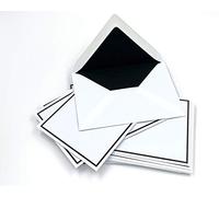 50 Mourning Envelopes C6 162 x 114 mm Black Silk Lining with Black Frame