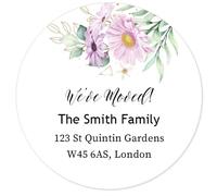50 Moved 40mm Personalised Address Labels,Custom Stickers,Business Address Product Labels - Sunflower
