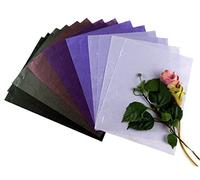 50 Mulberry Paper Sheets Plain Colors Origami Design Craft Hand Made Art Tissue Japan Washi Card Making Decoupage (Violet)