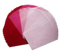 50 Mulberry Paper Sheets Plain Colors Origami Design Craft Hand Made Art Tissue Japan Washi Card Making Decoupage (Pink)