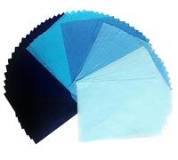 50 Mulberry Paper Sheets Plain Colors Origami Design Craft Hand Made Art Tissue Japan Washi Card Making Decoupage (Blue)