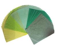 50 Mulberry Paper Sheets Plain Colors Origami Design Craft Hand Made Art Tissue Japan Washi Card Making Decoupage (Green)