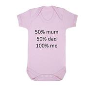 50% Mum 50% dad 100% me Genetics Baby Grow Vest, 3-6 Months, Pastel Pink