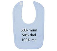50% Mum 50% dad 100% me Genetics Cotton Baby bib - Pastel Blue