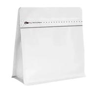 50 Mylar Aluminum Foil Flat Bottom Storage Bags for Coffee | One-Way Degassing Valve Press Zipper Heat-Sealable Airtight Resealable(White,With 1kg)
