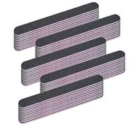 50 Nail Files black straight 80/80 Grit, core pink, high quality [5x 10 pcs]