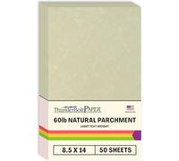 50 Natural Parchment 60# Text (=24# Bond) Paper Sheets - 8.5 X 14 inches Legal Size - 60 Pound is Not Card Weight - Vintage Colored Old Parchment Semblance