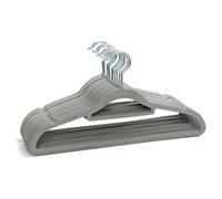 50 Non Slip Velvet Hangers | Heavy Duty Grey Felt Coat Hangers |360 De
