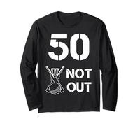 50 Not Out Funny Cricket Birthday Milestone Sports Top Long Sleeve T-Shirt