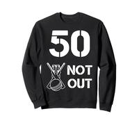 50 Not Out Funny Cricket Birthday Milestone Sports Top Sweatshirt